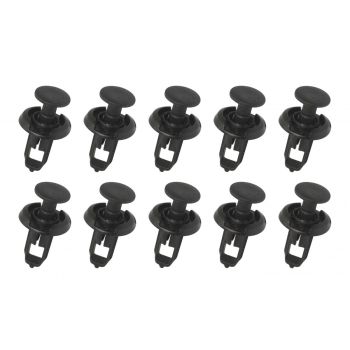 PACK-10 PLASTIC CENTER PUSH FENDER CLIPS RIVETS, 8mm x 20mm x 25mm