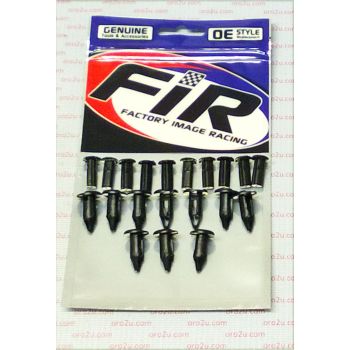 PACK-10 PLASTIC CENTER PUSH FENDER CLIPS RIVETS, 8mm x 23mm x 15mm