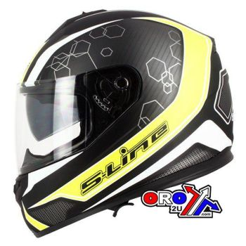 HELMET ROAD XL 62 BLACK/YELLOW, FULL FACE S440 DOUBLE VISOR, S-LINE IFF8G1005