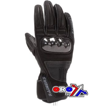 GLOVE BLACK LEATHER CARBON, PROTECTOR, WATERPROOF
