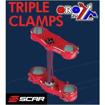 TRIPLE CLAMPS 20 RED CRF, OFFSET 20mm SCAR S2417