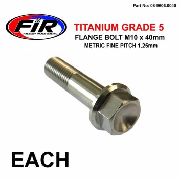 TITANIUM GR5 BOLT M10 x 40mm EACH, METRIC FINE 1.25mm / GRADE 5