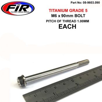TITANIUM GR5 BOLT M6 x 90mm EACH, FLANGE OD: 11mm / HEX SIZE: 8mm, /