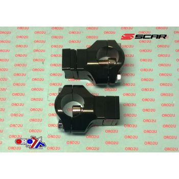 28.6 BAR MOUNTS KTM HUSQ, CLAMPS HEIGHT 35/40/45/50mm, SCAR RACING P65 BLACK