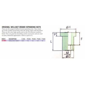 WELLNUT M4X0.7 14.5 OEM ORIGINAL (5PK), K&L 33-8065