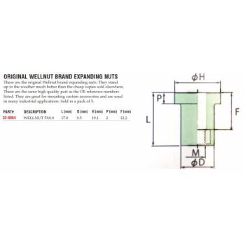 WELLNUT M5X0.8 17.8 OEM ORIGINAL (5PK), K&L 33-8064