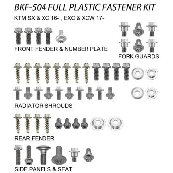 PLASTIC BOLT KIT KTM STYLE, FULL PLASTIC FASTENER KIT