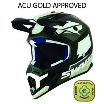 MX HELMET XL 62 BLACK/WHITE, SWAP'S S818 FULL FACE CSW5G1105, !! ACU GOLD APPROVED !!