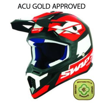 MX HELMET XL 62 BLACK/RED, SWAP'S S818 FULL FACE CSW2G6105, !! ACU GOLD APPROVED !!
