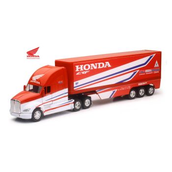 MODEL DIE CAST HRC RACE TEAM TRUCK, KENWORTH T700, RED & WHITE, SCALE 1:32, 10893 NEW RAY