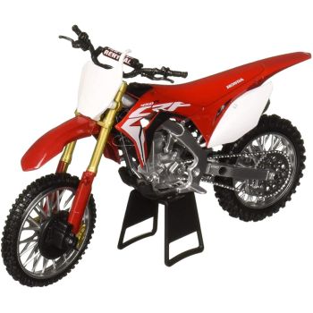 MODEL DIE CAST HONDA CRF 450 R 2017, RED AND WHITE, 1:12 SCALE, NEW RAY 57873