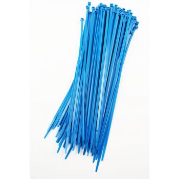 NYLON CABLE ZIP TIES - BLUE, 300mm x 4.8mm - PACK OF 100