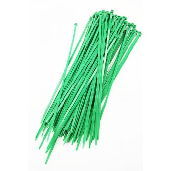 NYLON CABLE ZIP TIES - GREEN, 300mm x 4.8mm - PACK OF 100