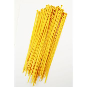 NYLON CABLE ZIP TIES - YELLOW, 300mm x 4.8mm - PACK OF 100