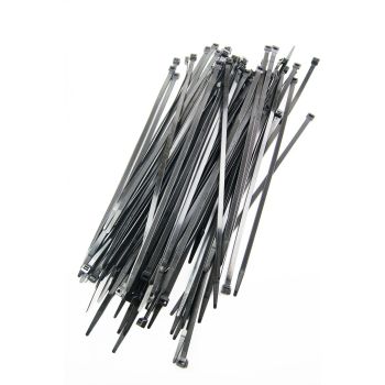 NYLON CABLE ZIP TIES - BLACK, 370mm x 7.6mm - PACK OF 100