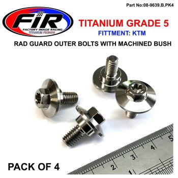 GR5 KTM RAD GUARD OUTER BOLTS PK4 TITANIUM, SX EXC SXF EXCF 16-2020 / WITH BUSH, / 0025060166!!