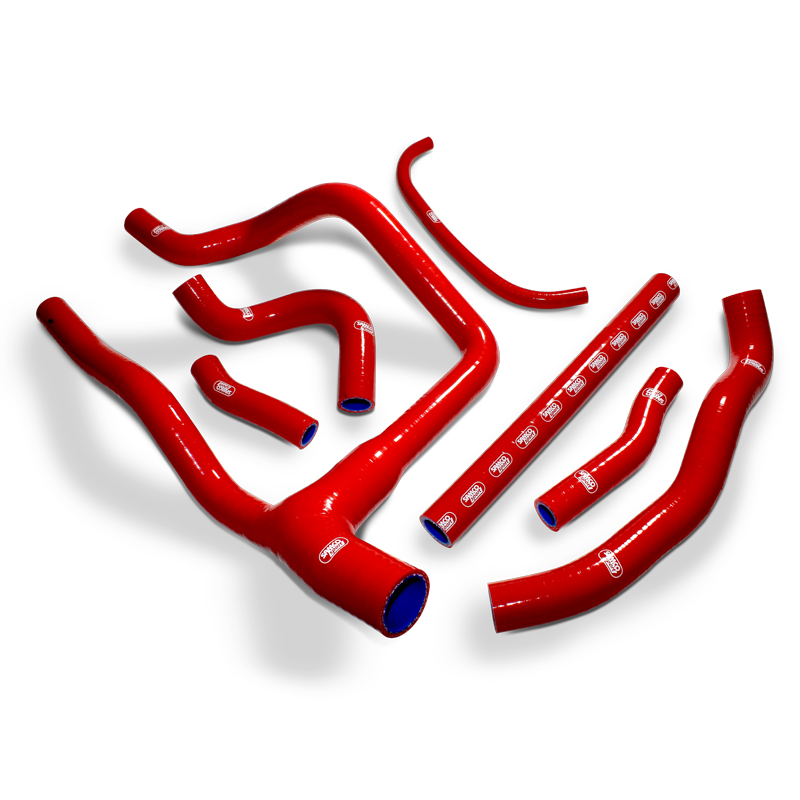 COOLANT HOSE 7 PIECE KIT RED 88-92 HONDA 650 750 SAMCO SPORT HON-121-RD image 1