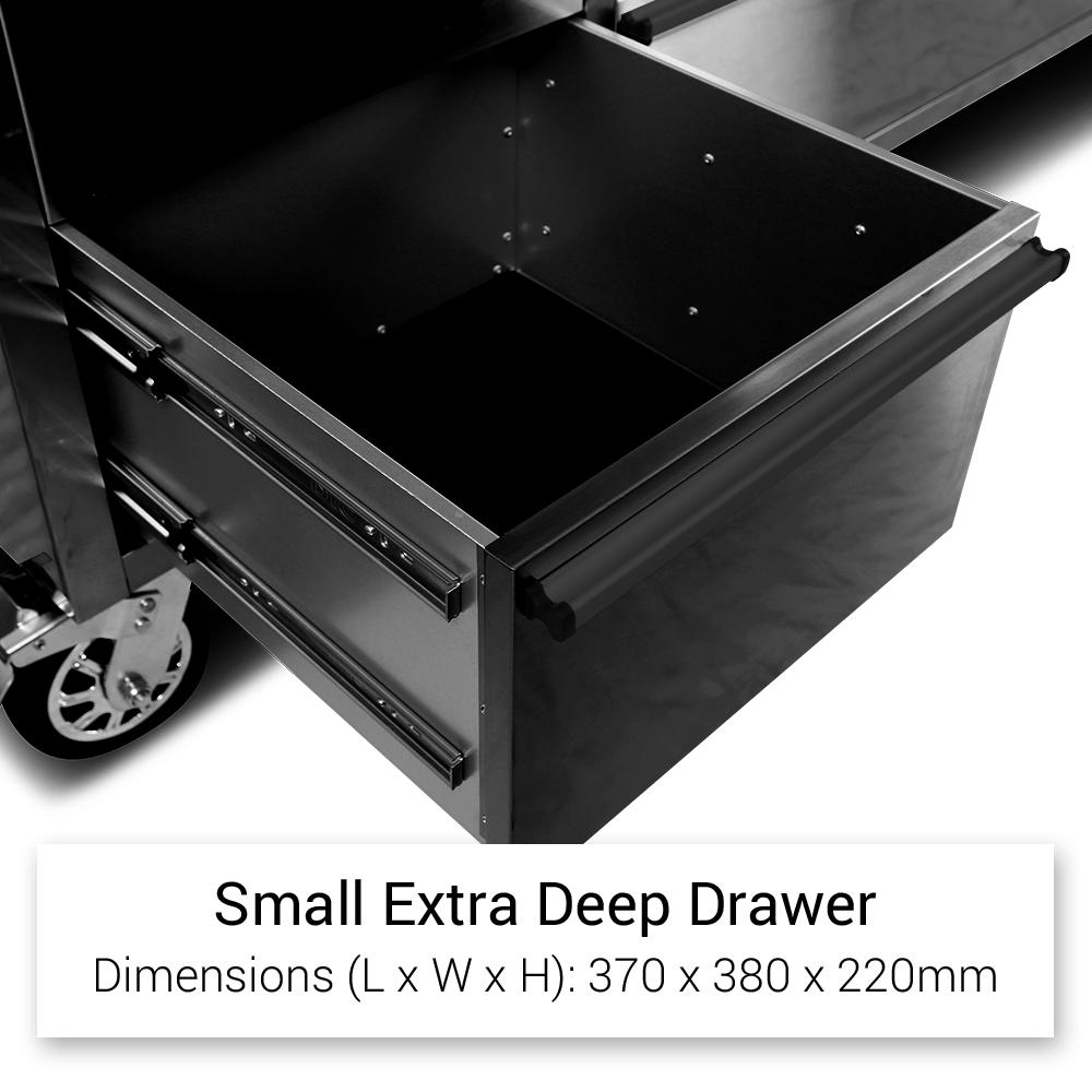 72 Matte Black Steel 15 Drawer Tool Chest with Solid Wooden Top, 3 Upper Cabinets and Peg Board thumbnail 11