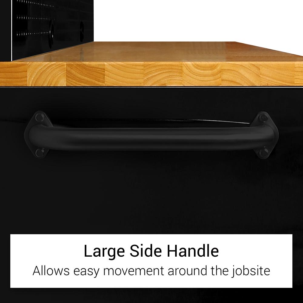72 Matte Black Steel 15 Drawer Tool Chest with Solid Wooden Top, 3 Upper Cabinets and Peg Board thumbnail 7