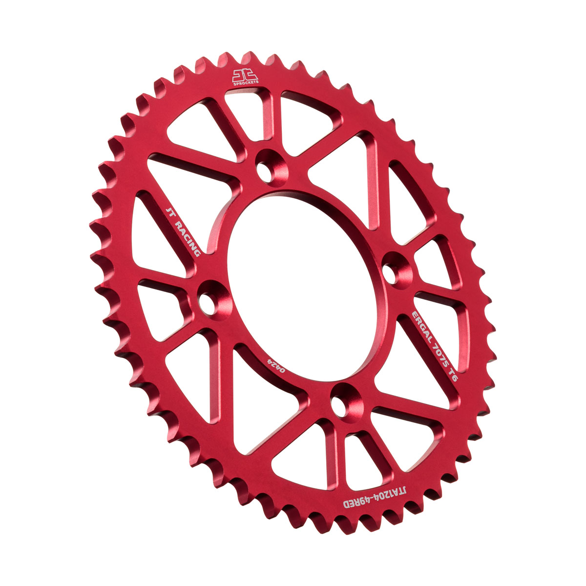 REAR SPROCKET JTA1204.49RED ALUMINIUM RED image 1