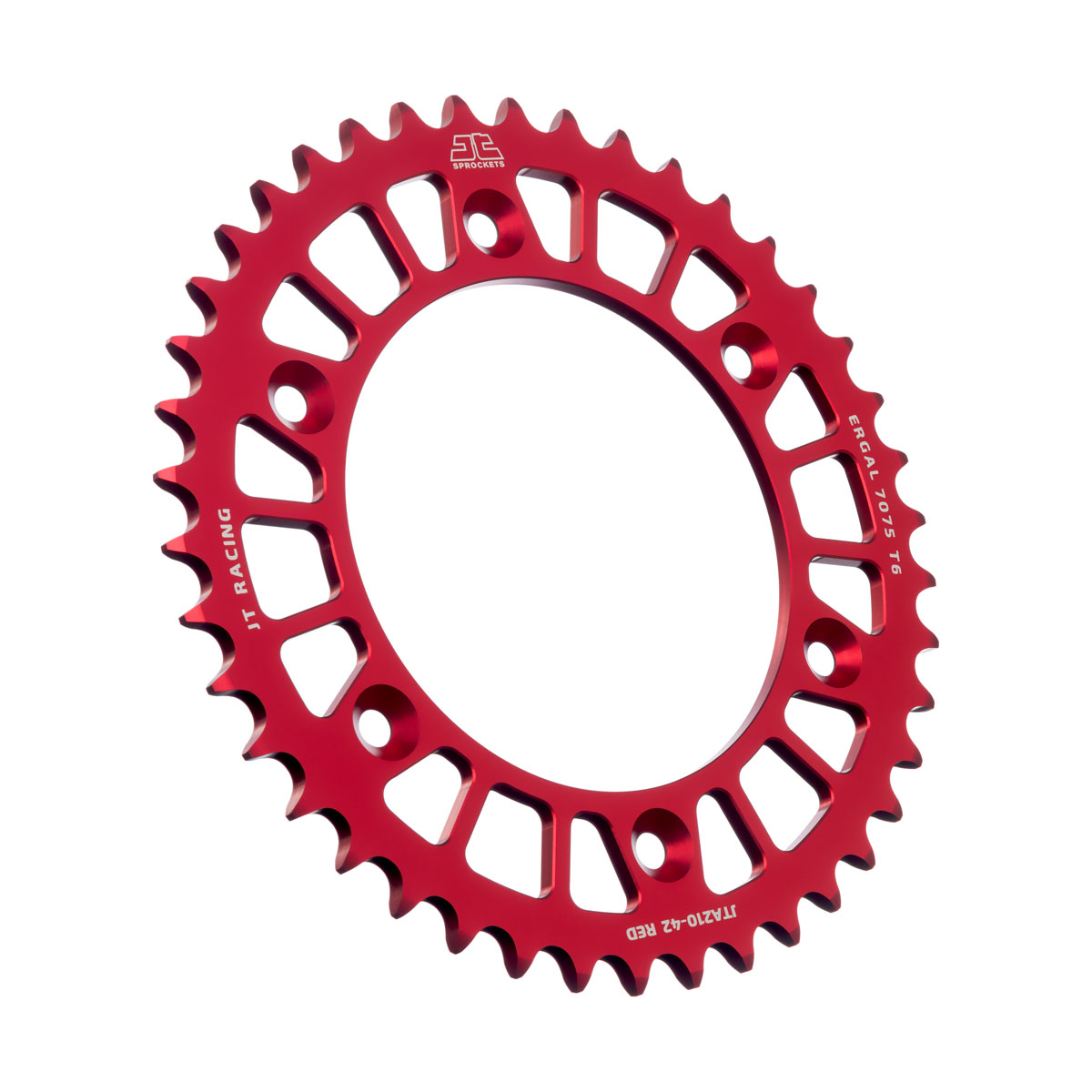 REAR SPROCKET JT RACERLITE RED, JT JTA210.42RED 7075-T6 Aluminium image 1