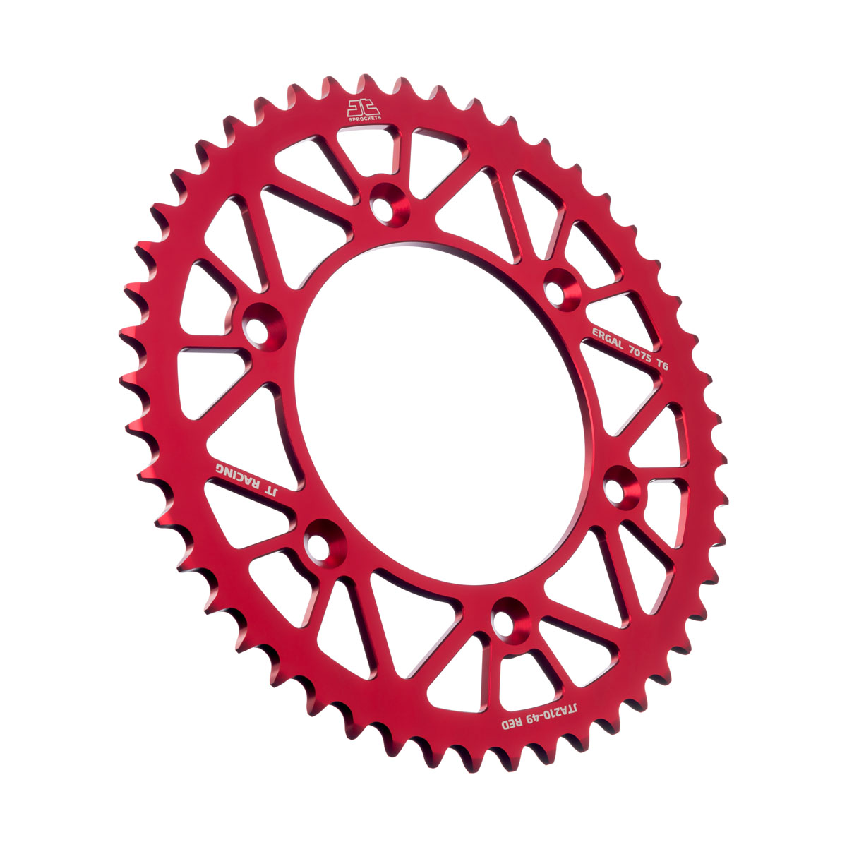 REAR SPROCKET JT RACERLITE RED, JT JTA210.49RED 7075-T6 Aluminium image 1