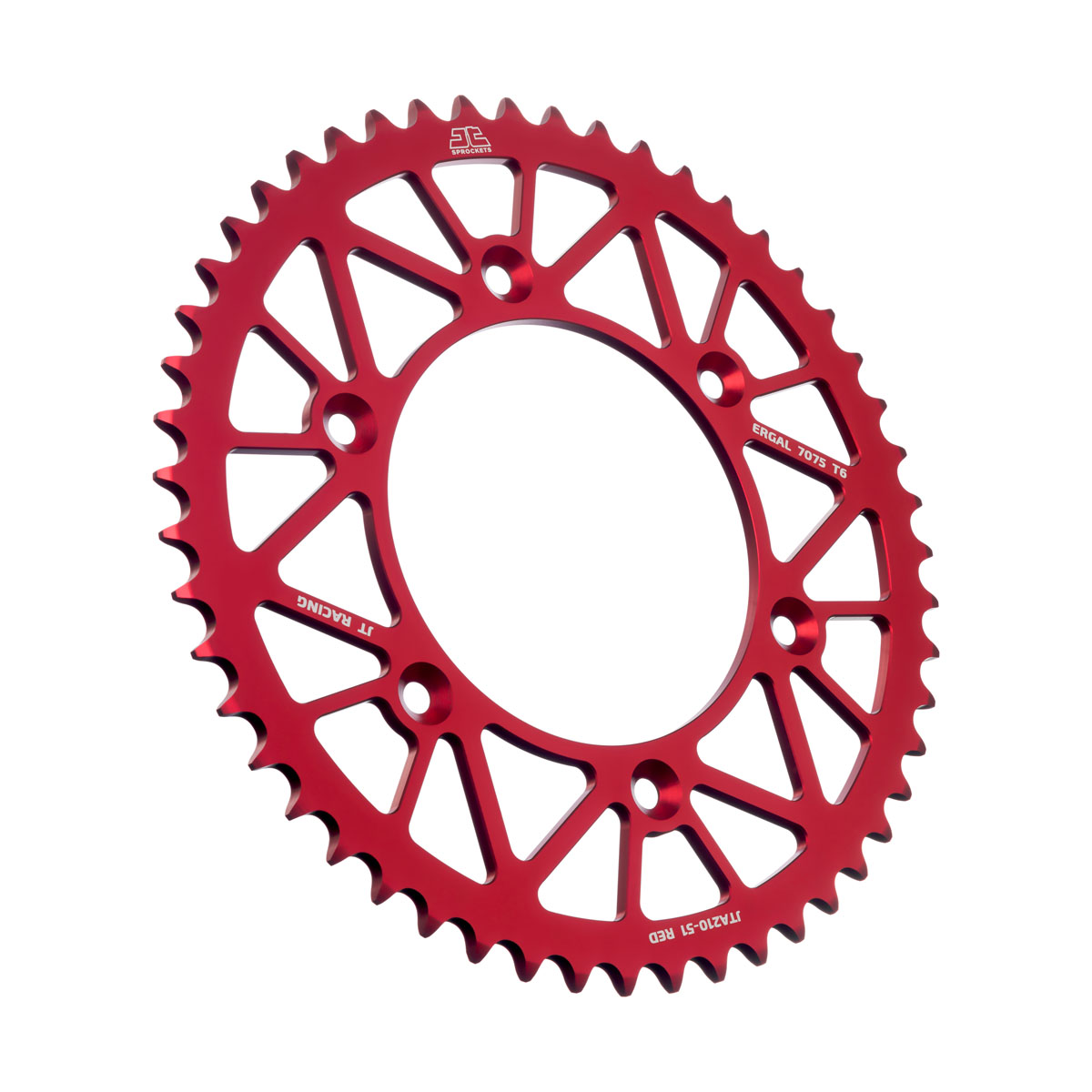 REAR SPROCKET JT RACERLITE RED, JT JTA210.51RED 7075-T6 Aluminium image 1