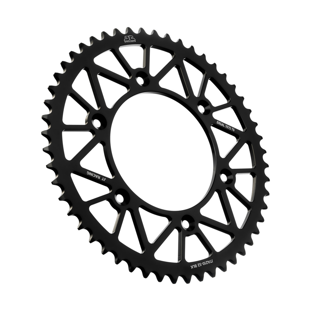 REAR SPROCKET JT RACERLITE BLACK, JT JTA210.52BLK 7075-T6 Aluminium image 1