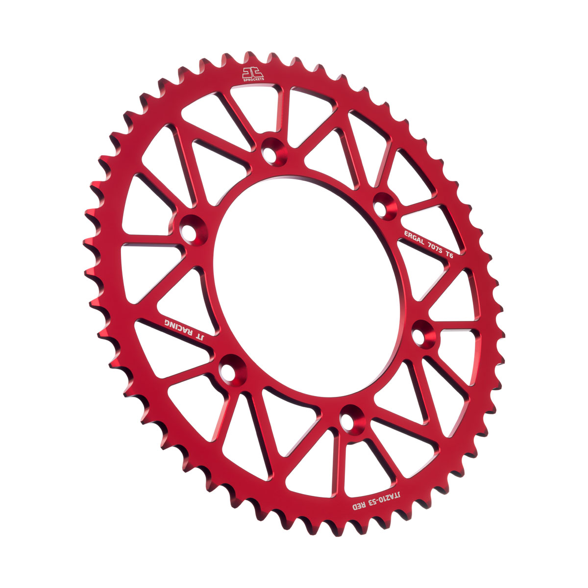 REAR SPROCKET JT RACERLITE RED, JT JTA210.53RED 7075-T6 Aluminium image 1