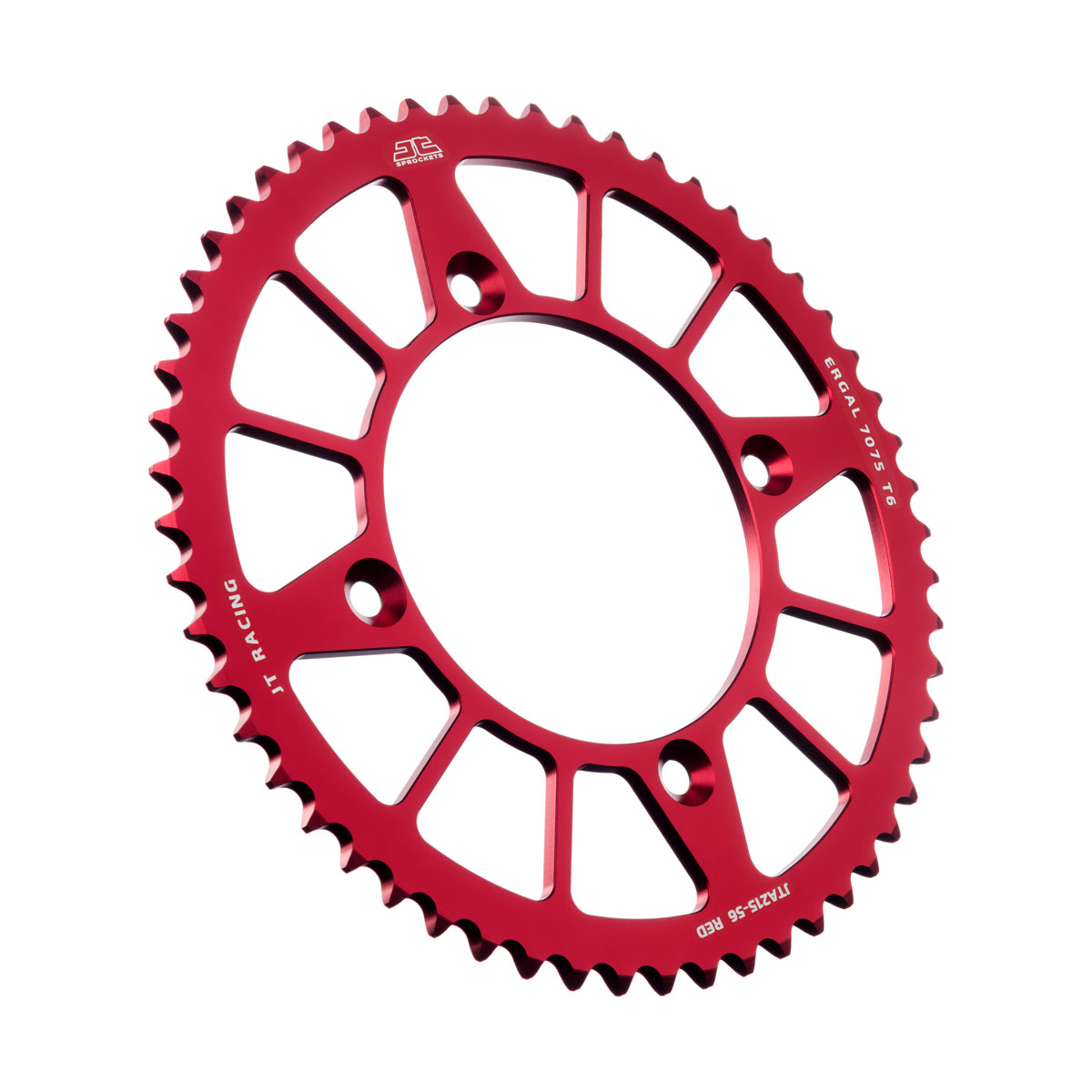 REAR SPROCKET ALLOY RED 215, JTA215.56RED 7075-T6 Aluminium image 1