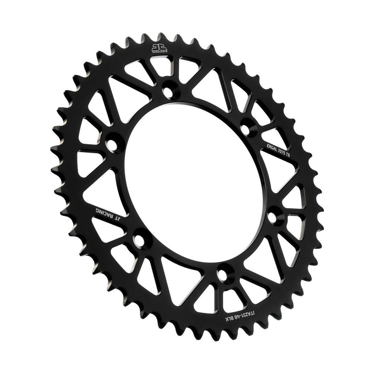 REAR SPROCKET ALLOY BLACK 251, JTA251.48BLK 7075-T6 Aluminium, SR251-48 image 1