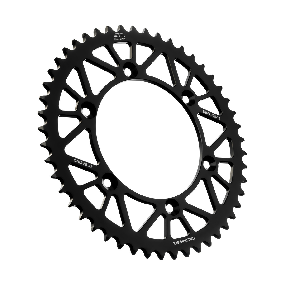REAR SPROCKET ALLOY BLACK 251, JTA251.49BLK 7075-T6 Aluminium, SR251-49 image 1