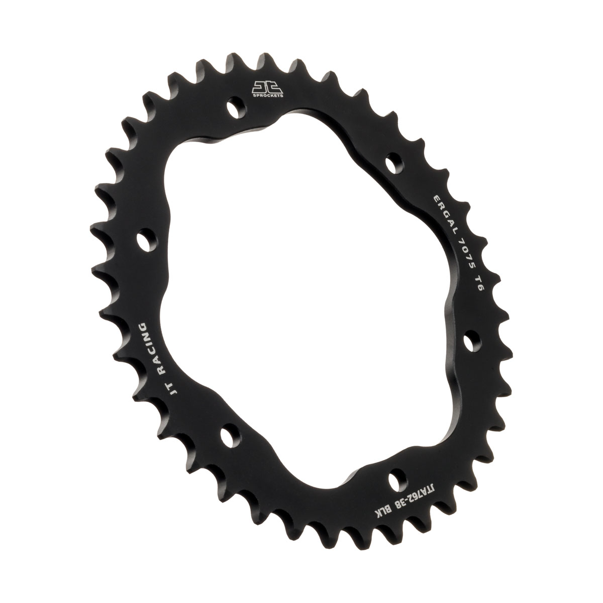 REAR SPROCKET ALLOY BLACK, JTA762.38BLK.7075-T6 Aluminium. DUCATI 520 Chain Conversion image 1
