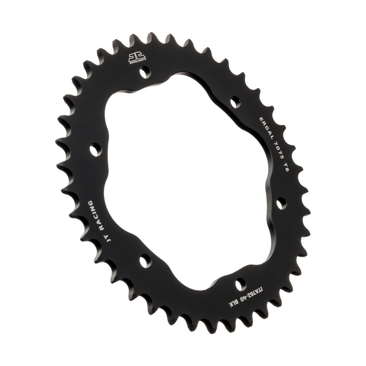 REAR SPROCKET ALLOY BLACK, JTA762.40BLK.7075-T6 Aluminium. DUCATI 520 Chain Conversion image 1