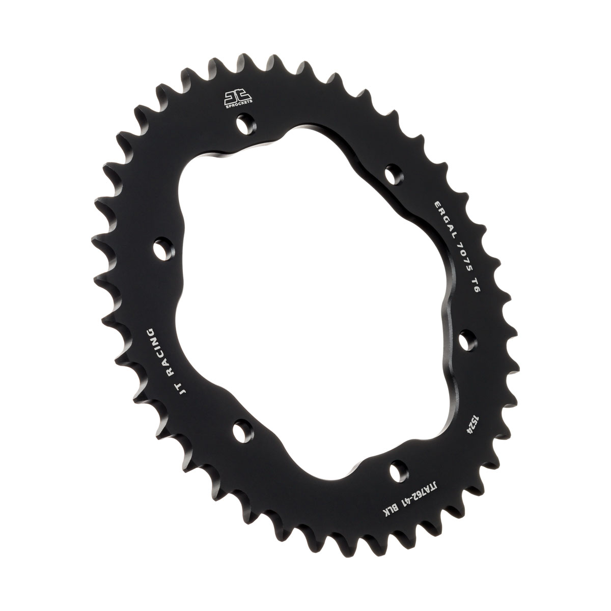 REAR SPROCKET ALLOY BLACK, JTA762.41BLK.7075-T6 Aluminium. DUCATI 520 Chain Conversion image 1