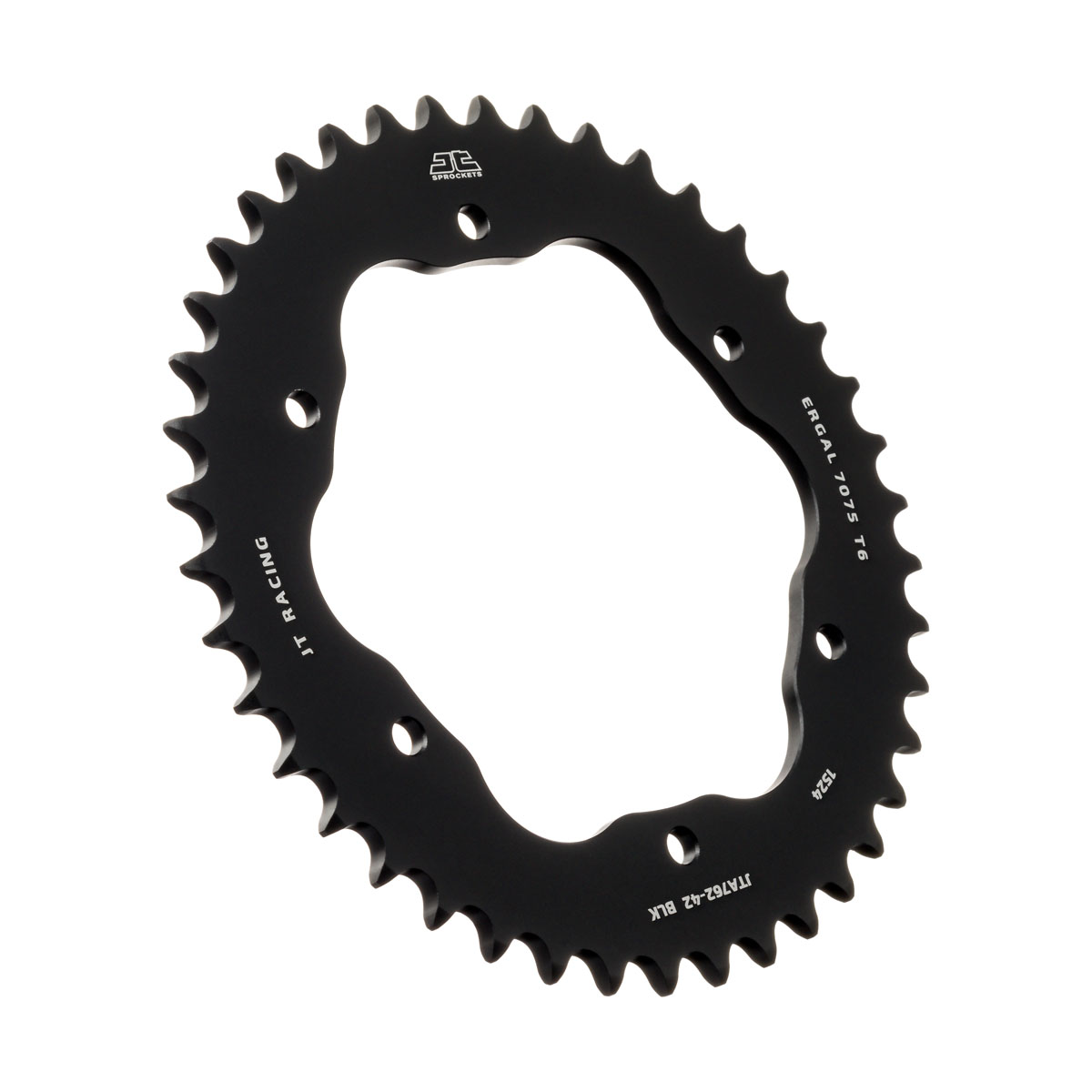 REAR SPROCKET ALLOY BLACK, JTA762.42BLK.7075-T6 Aluminium. DUCATI 520 Chain Conversion image 1
