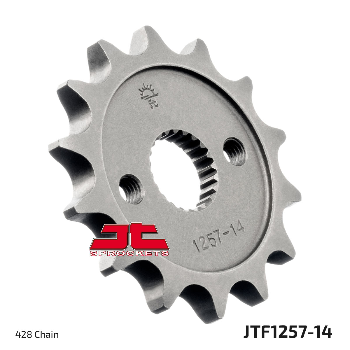 FRONT SPROCKET JTF1257.14 428, CR80/CR85 428 Chain Conversion image 1