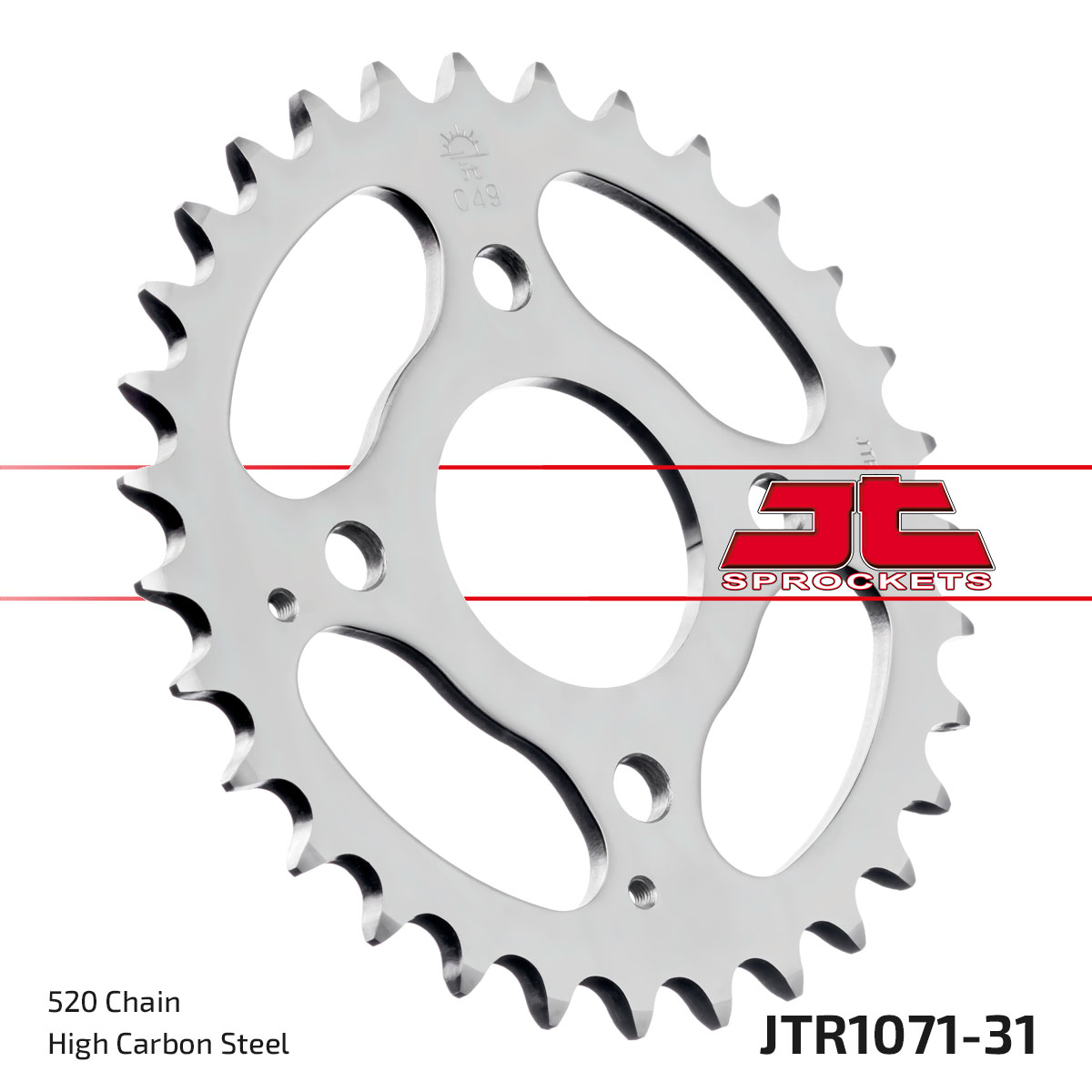 REAR SPROCKET JTR1071.31 JT, JT STEEL 520 KYMCO 50/150 image 1