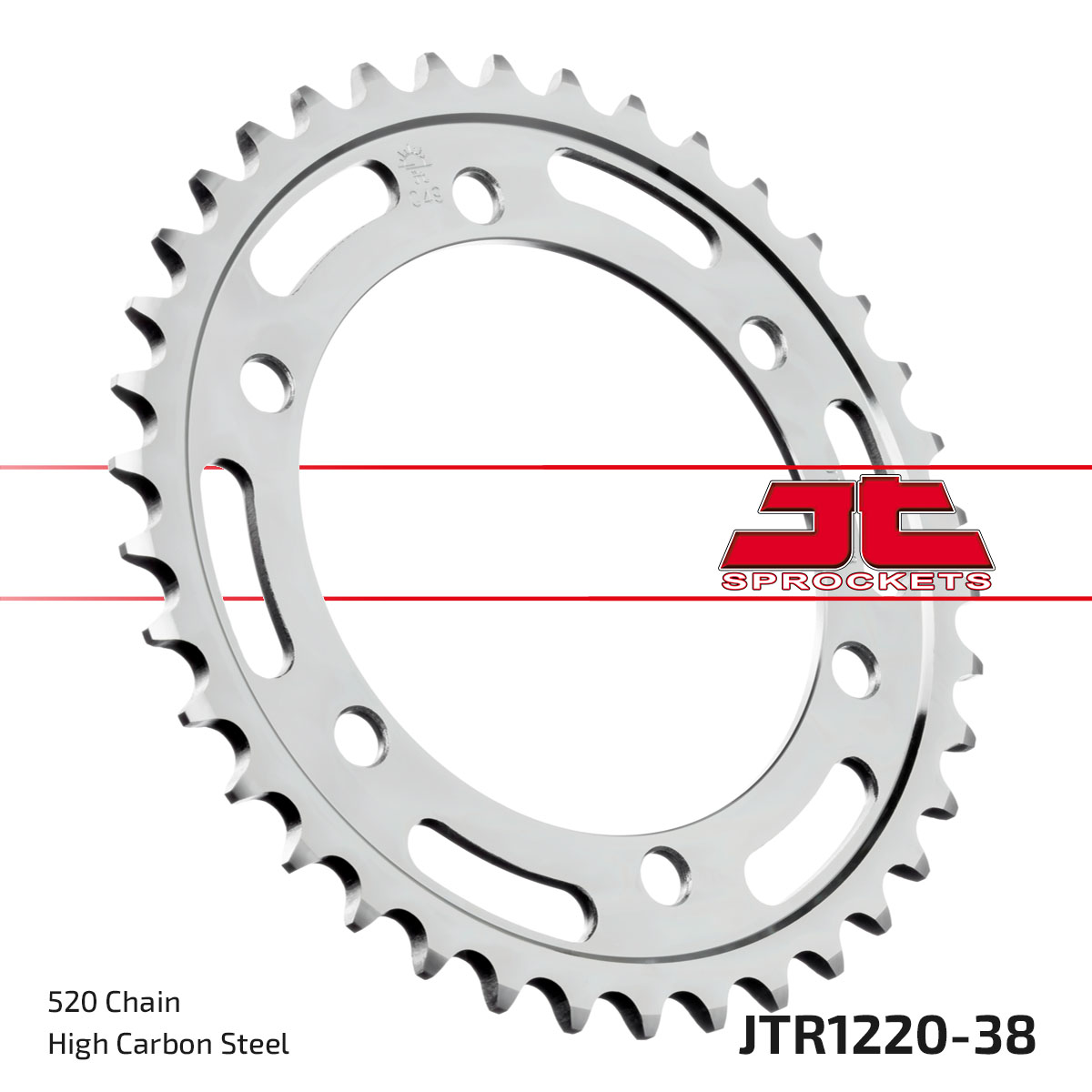 REAR SPROCKET JTR1220.38 520, STEEL, HONDA ROAD JT image 1