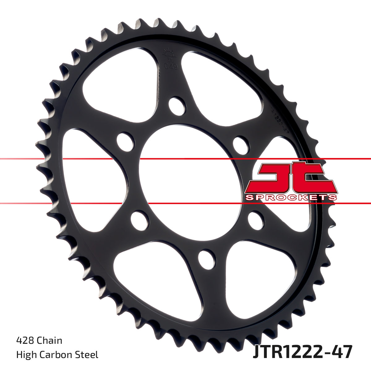 REAR SPROCKET JTR1222.47 STEEL, ROAD image 1