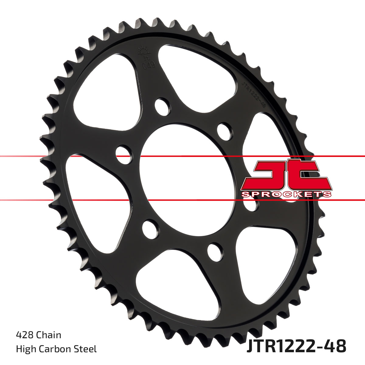 REAR SPROCKET JTR1222.48 STEEL, ROAD image 1
