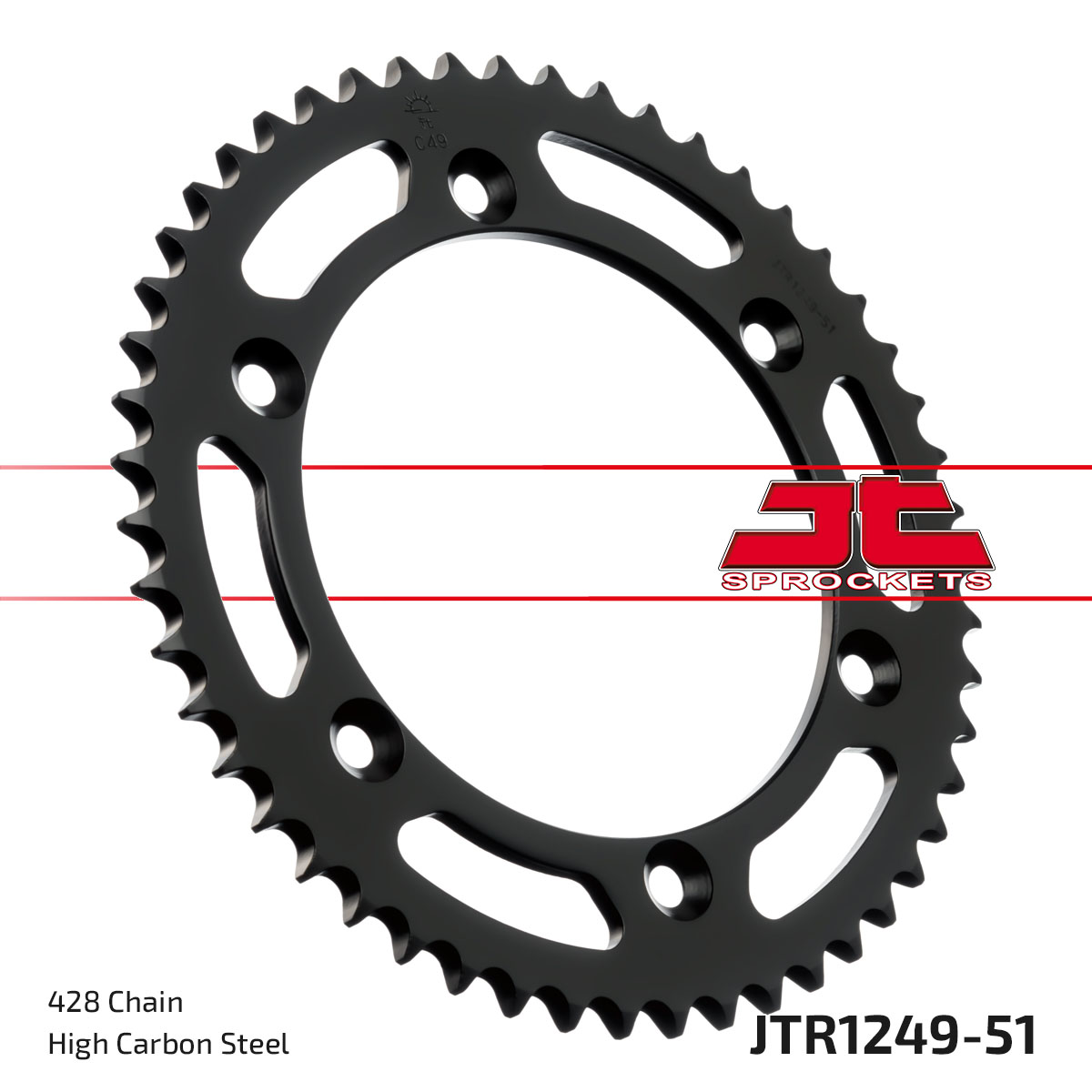 REAR SPROCKET JTR1249.51 STEEL, HONDA ROAD image 1