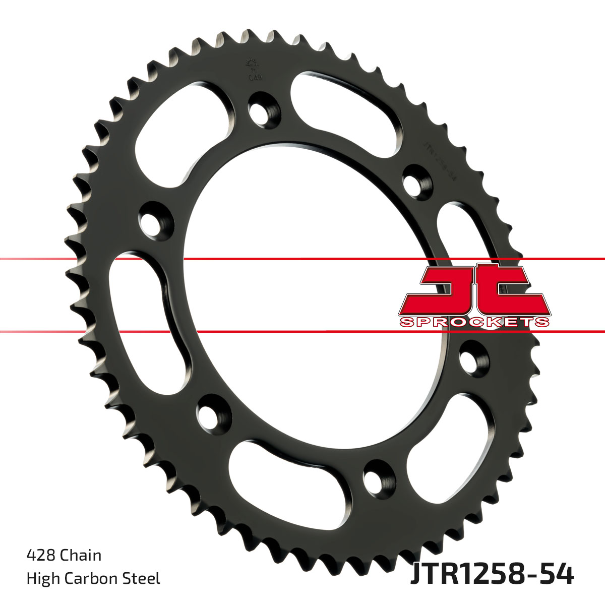 REAR SPROCKET JTR1258.54 STEEL, HONDA ROAD JT image 1