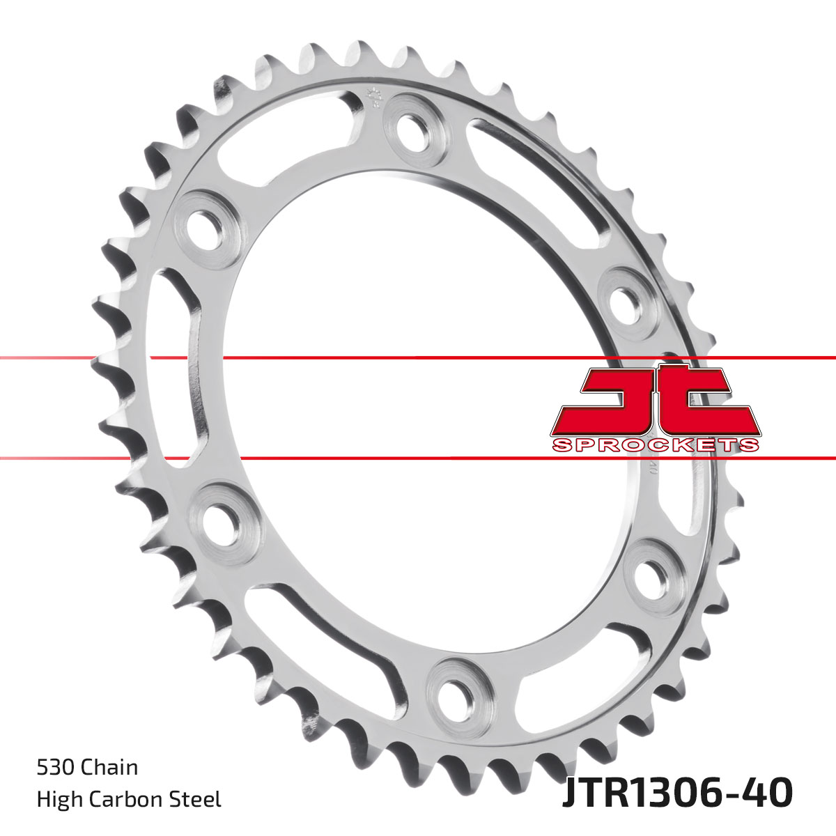 REAR SPROCKET JTR1306.40 STEEL, HONDA ROAD image 1