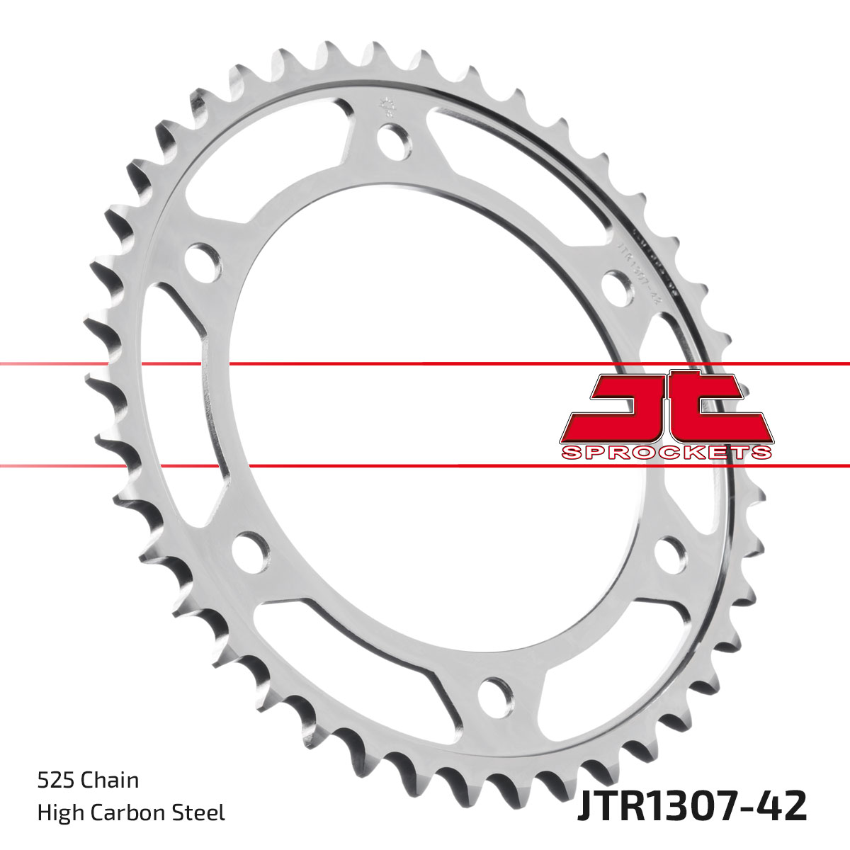 REAR SPROCKET STEEL JTR1307.42, HONDA ROAD CHAIN TYPE 525 image 1