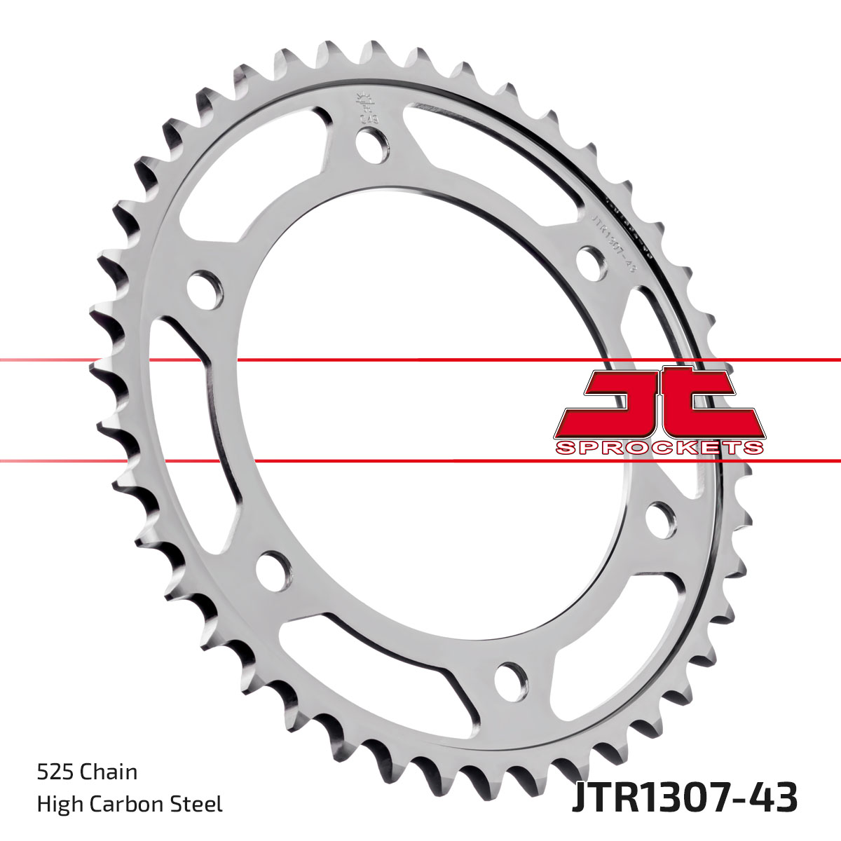 REAR SPROCKET STEEL JTR1307.43, HONDA ROAD CHAIN TYPE 525 image 1