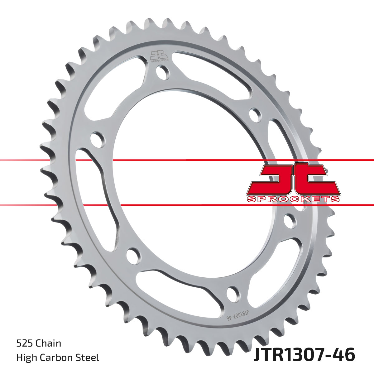 REAR SPROCKET STEEL JTR1307.46, HONDA ROAD CHAIN TYPE 525 image 1