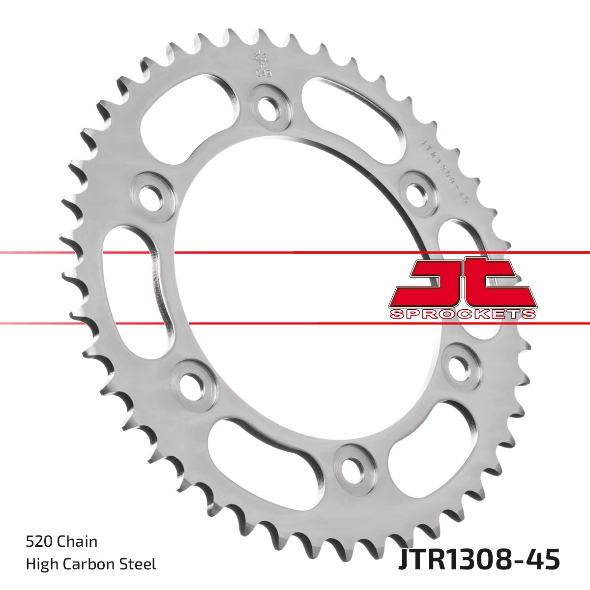 REAR SPROCKET STEEL JTR1308.45, CHAIN CONVERSION 520, HONDA ROAD image 1