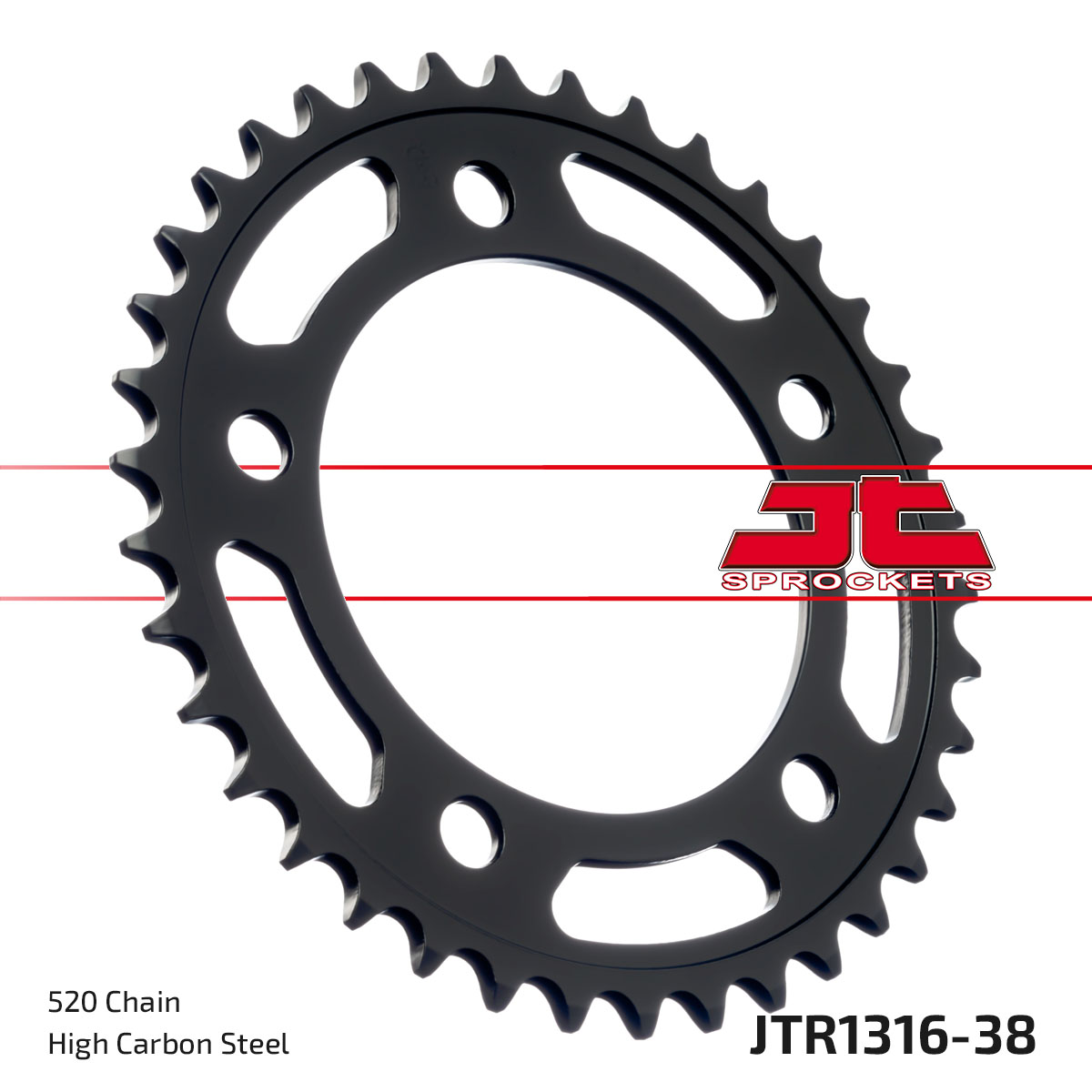 REAR SPROCKET JTR1316.38 STEEL, HONDA ROAD image 1