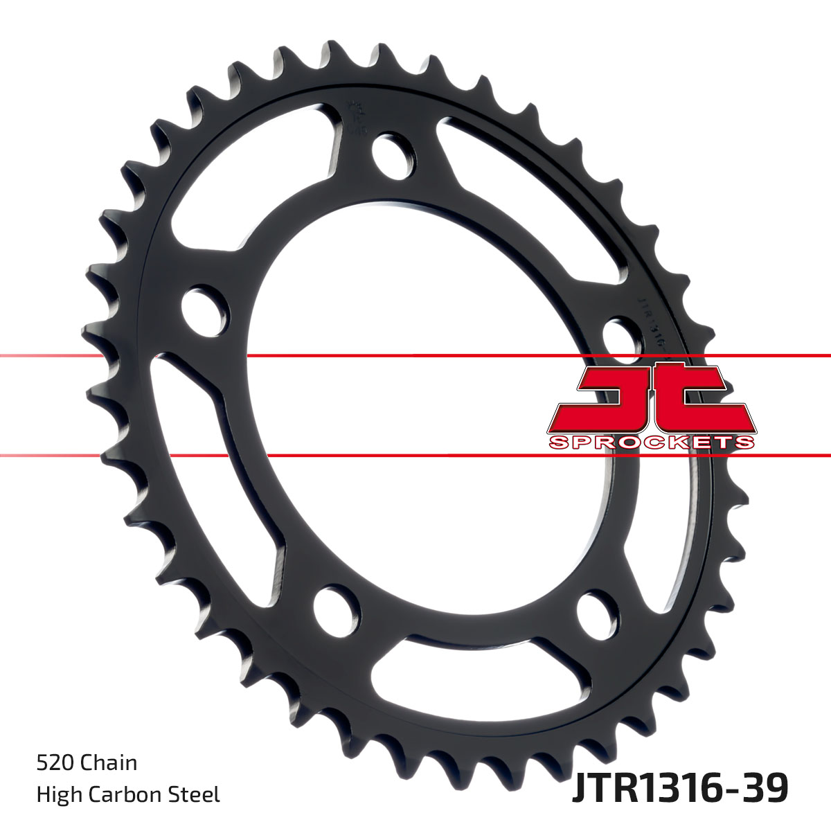 REAR SPROCKET JTR1316.39 STEEL, HONDA ROAD image 1